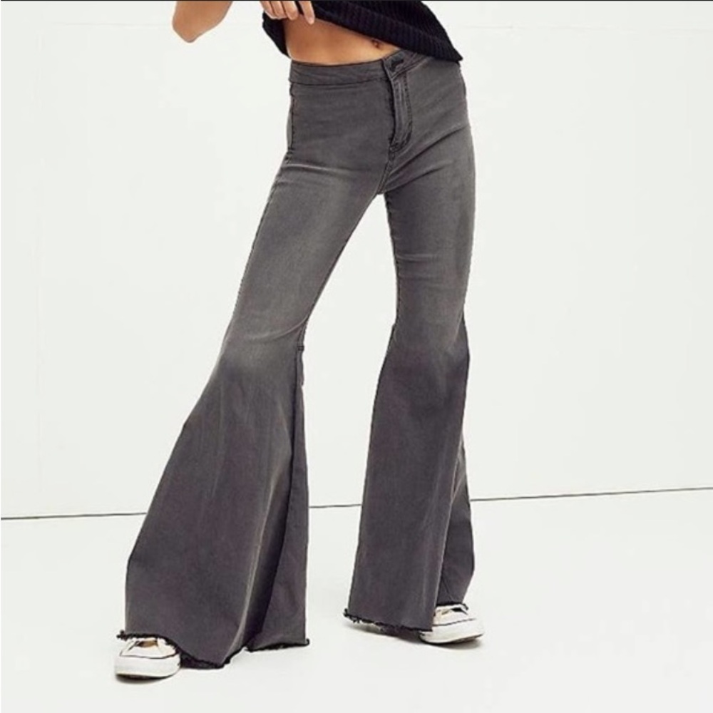 Free People Black Flare & Wide Leg Jeans